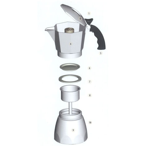 Trade Shop - Juego Recambios Cafetera Moka Filtro Junta Embudo Tazas -     Moka 6 Tazas