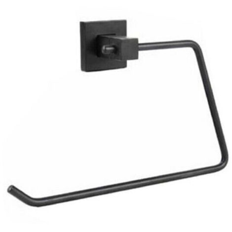 Trade Shop - Porta Rotolo Carta Igienica Muro Parete Da Bagno Toilette Supporto Acciaio Nero - (1/2)