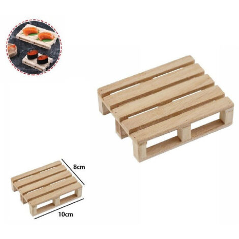 Trade Shop - Set 2pz Mini Pallet Di Legno Bancale Vassoio Piatto Sottobicchiere 10x8cm 74031a -