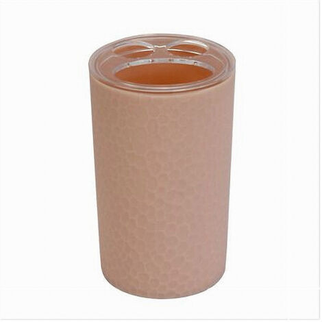 Trade Shop - Porta Spazzolini Bicchiere Accessorio Bagno Rosa 3 Fori Portaspazzolini 79782 - (1/2)