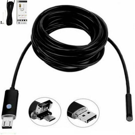 Trade Shop - Telecamera Endoscopica 2 Metri Tubo Flessibile Usb 6 Led Impermeabile Ispezione - (1/5)