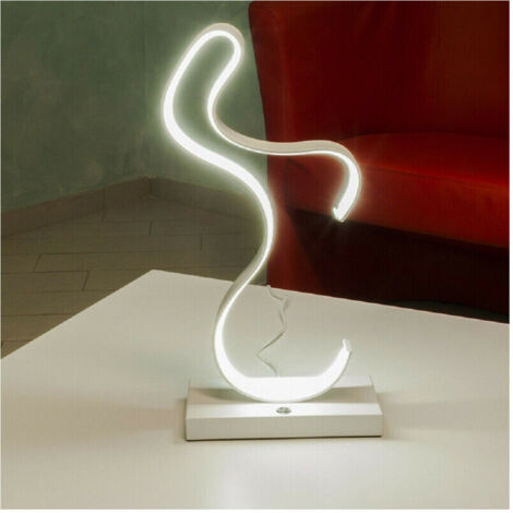 Trade Shop - Lampada Da Comodino Curva Lume 12w Lumino Moderno Luce Fredda Calda Naturale D03 - (1/3)