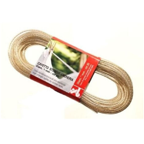 Trade Shop - Corda Stendibiancheria 20mt 5mm Diametro Bucato Panni Acciaio Plastificato Cavo -