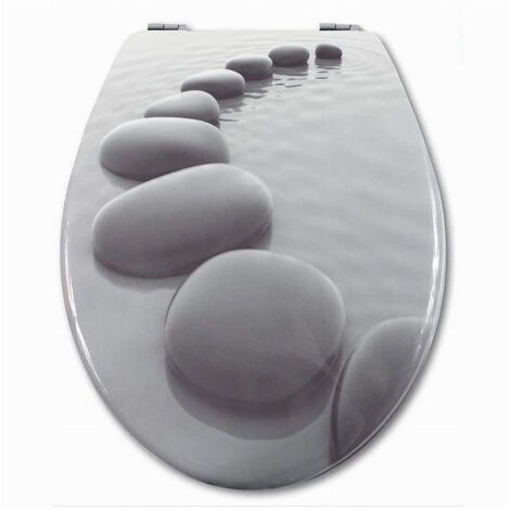 Trade Shop - Copriwater Universale Con Stampa Pietre Zen Copri Tavoletta Wc Bagno Legno Mdf - -3,5- (1/5)