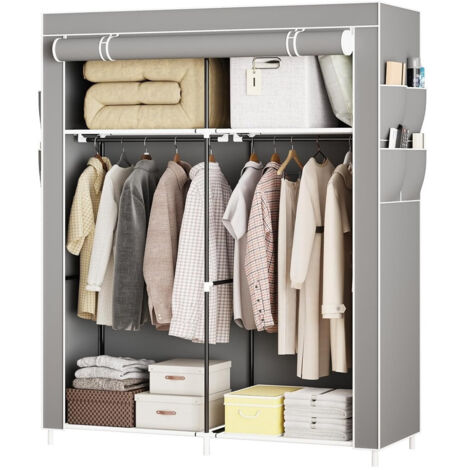 Trade Shop - Armadio Portatile En Tela Organizer Pieghevole With Mensole 2 Binaries To Append You -