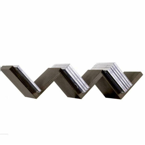 Trade Shop - Mensola Parete Moderna Design Zig Zag Mensole Muro Scaffale 3 Ripiani Wenghe - (1/2)