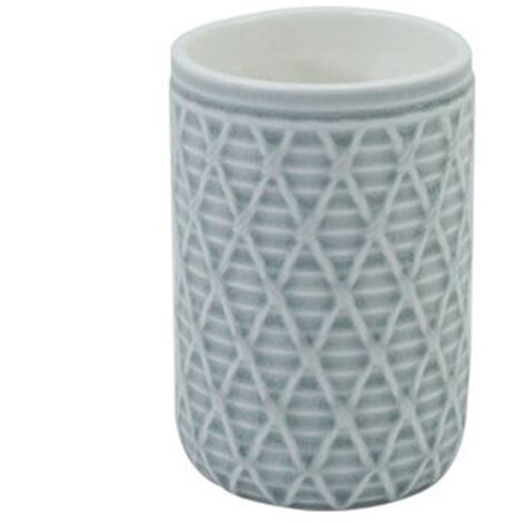 Trade Shop - Cepillo De Dientes Vaso Gris Con Efecto Malla Accesorio De Baño 79279 - (1/2)