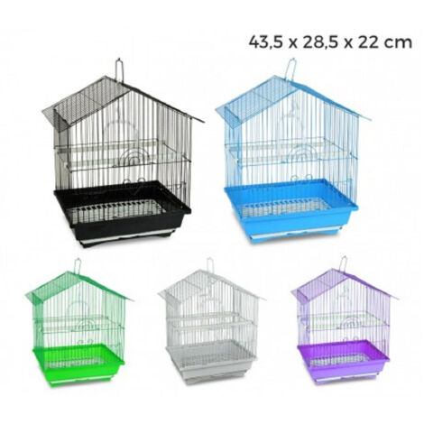 Trade Shop - Gabbia Per Uccelli Di Piccole Dimensioni Bird 43.5 X 28.5 X 22 Cm Mangiatoie -
