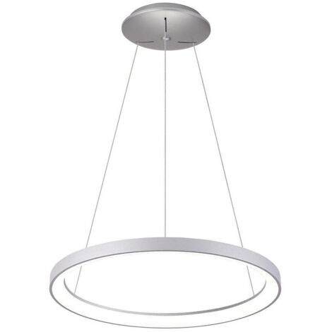 Trade Shop - Pendien Led 30w Cct Lampada Sospension Circolare 38m Luce Cucina Bar -      Plata (1/2)