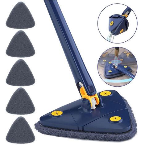 Trade Shop - Triangular Mocio Adjustable Telescopic Swivel Cleaning Walls Ceilings Windows -
