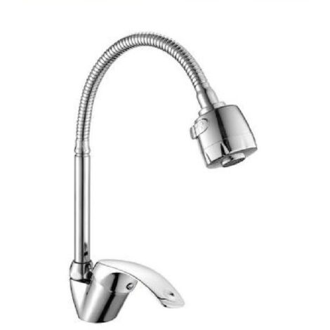 Trade Shop - Rubinetto Miscelatore A Canna Alta Flessibile Doccetta Modello Napoli 52333a - (1/2)