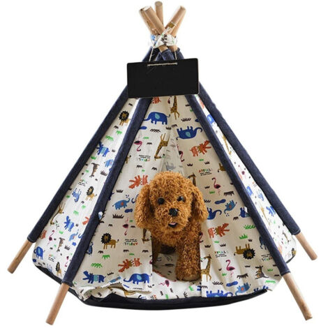Trade Shop - Tenda Per Cani Gatti Rimovibile Lavabile Con Morbido Cuscino In Tela 60x60x90cm - (1/5)