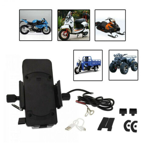 Trade Shop - Apoyo Porta Cellulare Con Presa Usb Per Moto Bici Ricarica 5v 2.1a Q-cd66 - (1/3)