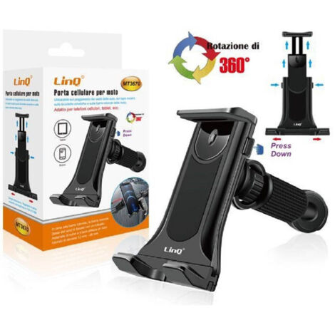 Trade Shop - Supporto Staffa Porta Cellulare Per Moto Per Smartphone Rotazione Di 360° Mt3670 -