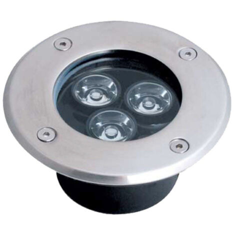 Trade Shop - Foco Empotrable De Suelo De 3 W Y 3 Led Para Jardín, Transitable, Ip68, Luz De Paso -