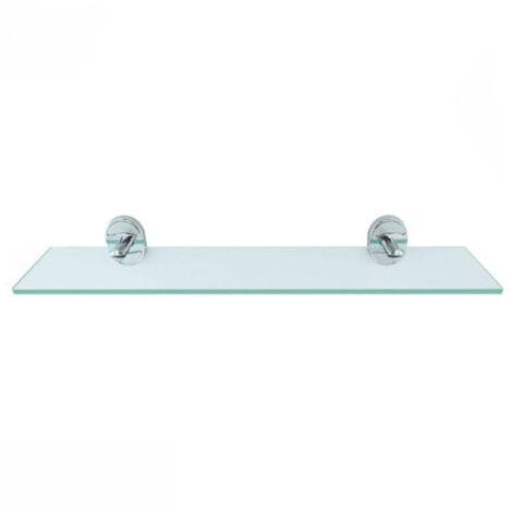 Trade Shop - Repisa De Cristal Para Cuarto De Baño Con Soporte De Pared De Acero Cromado 52002 -