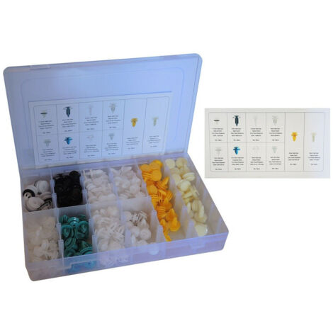Trade Shop - 210 Pz Plastica Trim Clip Rivetti Clip Kit Fermi Di Spinta Per Auto Abitacolo - (1/4)