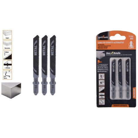 Trade Shop - Set 3 Pz Lame Per Seghetto Alternativo T118a Hcs Lama Ricambi Per Metallo 90190 - (1/2)