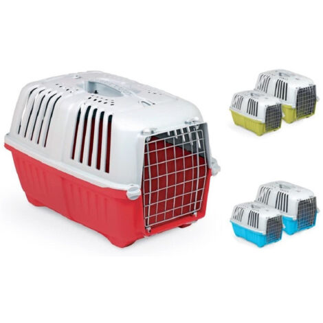 Trade Shop - Trasportino Pratiko Metal Da Viaggio Porta Metallica Per Cani Gatti 48x31,5x33cm -