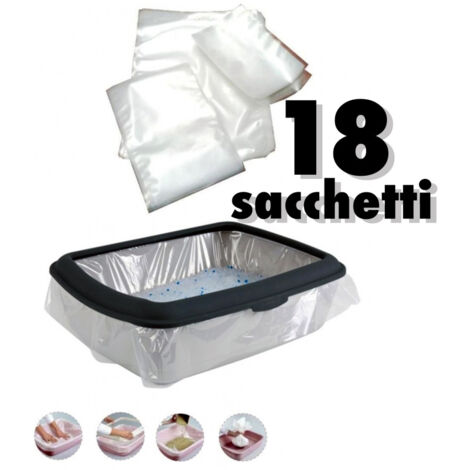 Trade Shop - 18 Bolsas Desechables De Recambio Para Las Bolsas Higiénicas De La Caja De Arena -