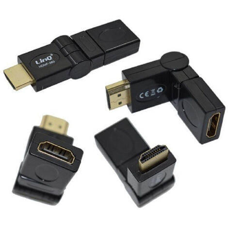 Trade Shop - Adaptador De Conector Hdmi Macho A Hdmi Hembra Con Codo Giratorio De 360° Hdmf-360 - (1/2)