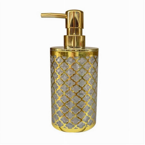 Trade Shop - Dispenser Per Sapone Liquido Accessorio Bagno Oro Stile Barocco Dosatore 59103 - (1/3)