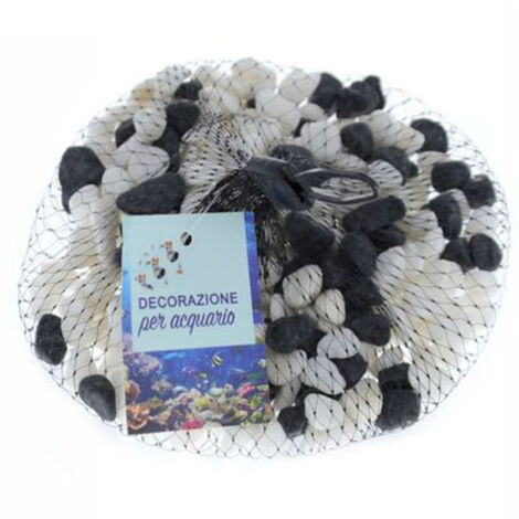 Trade Shop - 3 Piezas Blanco Negro Acuario Decoración Piedras Plantas Macetas 300gr -