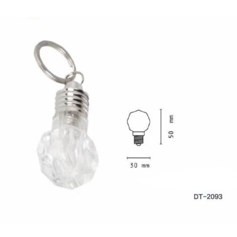 Trade Shop - Set 3 Piezas Mini Led Smd Llavero Linterna De Bolsillo Forma De Bombilla Dt-2093 - (1/4)
