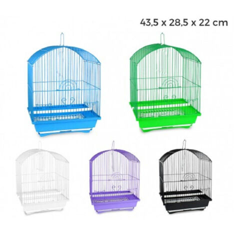 Trade Shop - Gabbia Per Uccelli 43.5 X 28.5 X 22 Cm Di Piccole Dimensioni Mangiatoie Incluse -