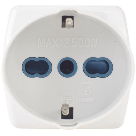 Adattatore Multipresa Da Viaggio – 2 Prese Bipasso 10A/16A + 1 Universale, Spina Schuko 16A