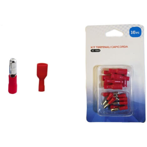 Trade Shop - Kit 16 Terminali Capicorda Connettori Preisolati Frd1.25-156 Mpd1.25-156 Xc-1064 - (1/2)