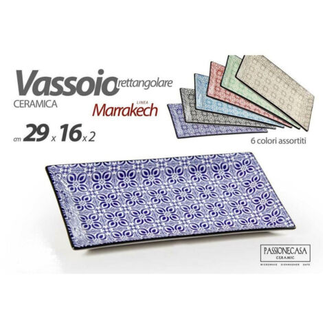 Trade Shop - Marrakech Bandeja Rectangular 29x16x2cm Deluxe Multiusos 6 Colores Ceramica 771675 - (1/3)