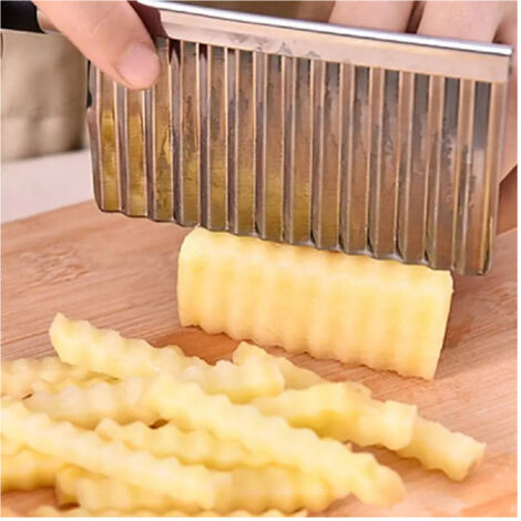 Trade Shop - Cuchillo Ondulado Para Patatas Acero Pepinos Slicer Accesorios De Cocina - (1/5)