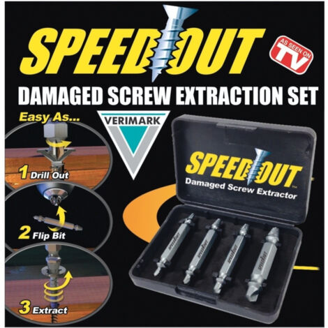 Trade Shop - Extractor Para Tornillos Desgastados Con Taladro Speedout Caja De 4 Unidades - (1/3)