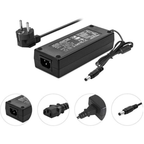 Trade Shop - Alimenter Trasformer Estabilizado Por 12v 5a Led Telecamere Spina Shuko -