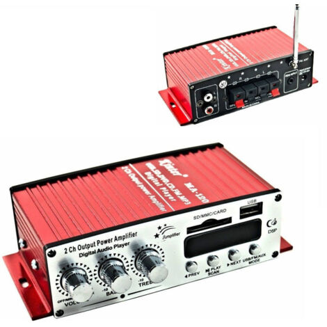 Trade Shop - 12v Usb Amplificador De Audio Mp3 Home Car 2-channel 40w Control Remoto Ma120 -