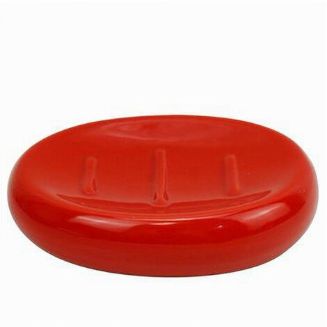 Trade Shop - Jabonera Cerámica Roja Accesorio De Baño Moderno 79262 -