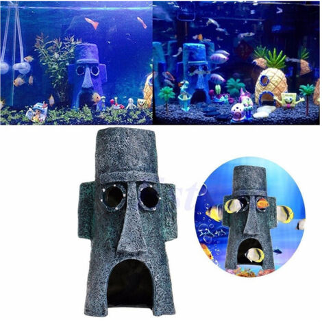 Trade Shop - Ornamento Per Acquario Decorativo Casa Casetta Cartone Spongebob Pesci Acqua - (1/3)