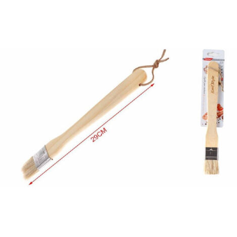 Trade Shop - Pennello Per Barbecue Grigliate 29cm Legno Spalmare Oli Salsa Marinature 2406326 - (1/2)