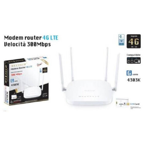 Maxtech Modem Trade Shop - Modem Router 4g Lte 300mbps Ad Alta Velocità Sim Card 4 ...