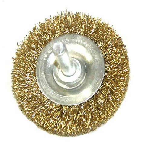 Trade Shop - Spazzola Di Acciaio Metallica Ottone Pennello Sverniciatore 50mm Per Trapano - (1/4)