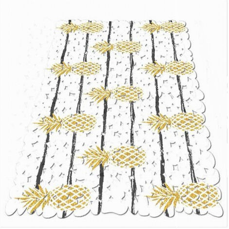 Trade Shop - Tappeto Tappetino Per Vasca Bagno Doccia 28 X 69 Cm Antiscivolo Con Ananas 69921 - (1/2)