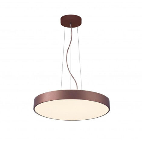 Trade Shop - 60cm Círculo Colgante Araña Led 65w Lámpara Arriba Abajo Moderno 2 Luz Temperaturas - Brown