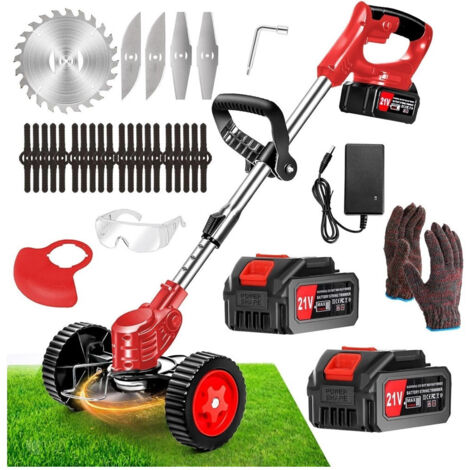 Trade Shop - Cortador Eléctrico De La Batería 21v Cortador Eléctrico De Altura Ajustable Para Jardines -