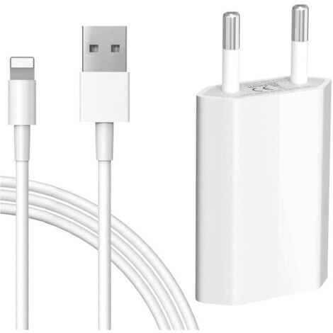 Trade Shop - Kit Caricabatteria Cavo Iphone Usb 1a 5w 1mt Ca-s041 Ricarica - (1/2)