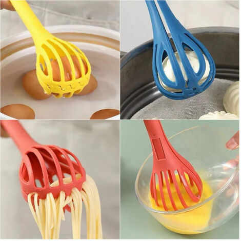 TrAdE Shop Traesio - Frusta Multifunzione Monta Mescola Sbatte Utensile Per Cucina Ergonomico Con Clip 83178199