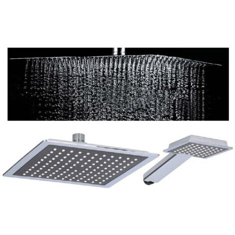 Colonna Doccia Quadrata Da Incasso, Kit Doccia Completo Da Incasso Con Soffione 20x20 Cm Doccetta Set Doccia Da Incasso Cromato 88242709