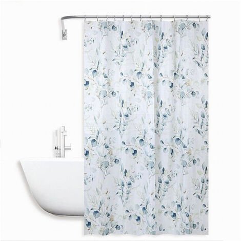 Trade Shop - Tenda Doccia Antimuffa Impermeabile 180x200cm Con Anelli Bagno Fiori Foglie 87062 - (1/2)