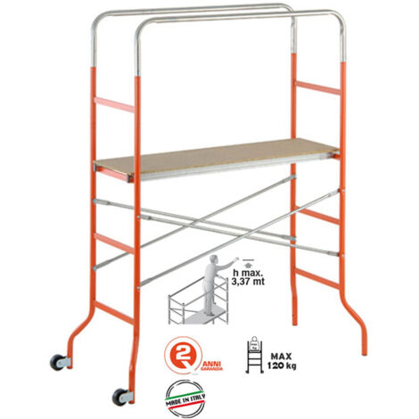 Trade Shop - Trabattello Mini Con Pianale En Legno Altezzima 3,37 M Gierre Kreo Mini -