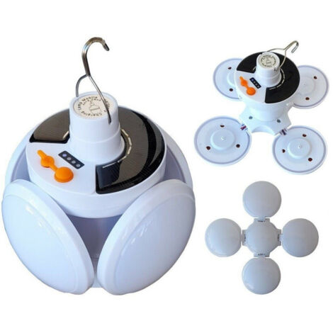 Trade Shop - Lampadina Emergenza Pannello Solare Ricaricabile Deformabile 6500k Ea-94439 -